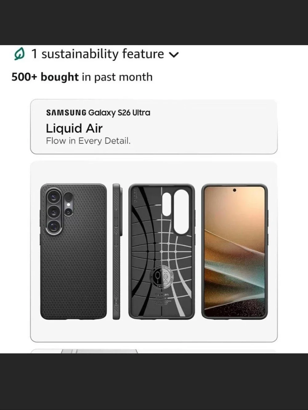 Spigen Liquid Air Case for Galaxy S26 Ultra - Black